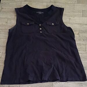 Croft&Barrow Navy Vneck Tank Women's Medium GUC